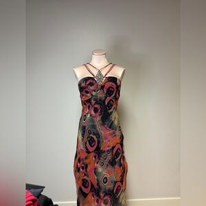 Joseph Ribkoff Hi-Lo Dress in Black and Orange